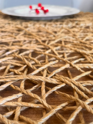 El Yapımı Oval Doğal Kağıt Ip/hasır Supla 2 Adet - 45x36 Cm - 3