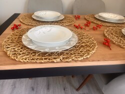 El Yapımı Oval Doğal Kağıt Ip/hasır Supla 2 Adet - 45x36 Cm - 4
