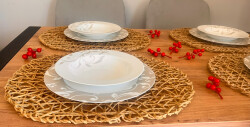 El Yapımı Oval Doğal Kağıt Ip/hasır Supla 2 Adet - 45x36 Cm - 5