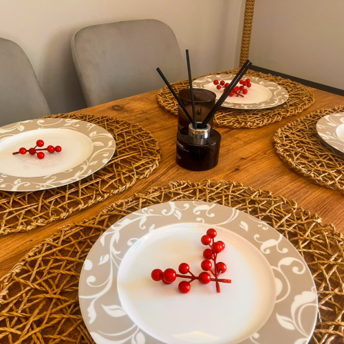 El Yapımı Oval Doğal Kağıt Ip/hasır Supla 2 Adet - 45x36 Cm - Hanımefendy