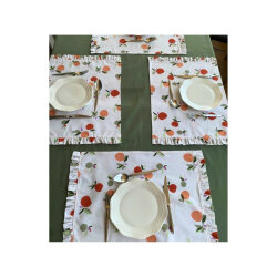 Elma desen Masa örtüsü Amerikan servis seti - 1