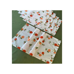 Elma desen Masa örtüsü Amerikan servis seti - 4