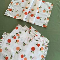 Elma desen Masa örtüsü Amerikan servis seti - 2