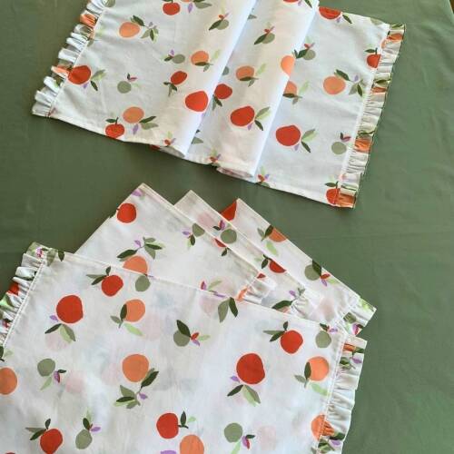 Elma desen Masa örtüsü Amerikan servis seti - 2