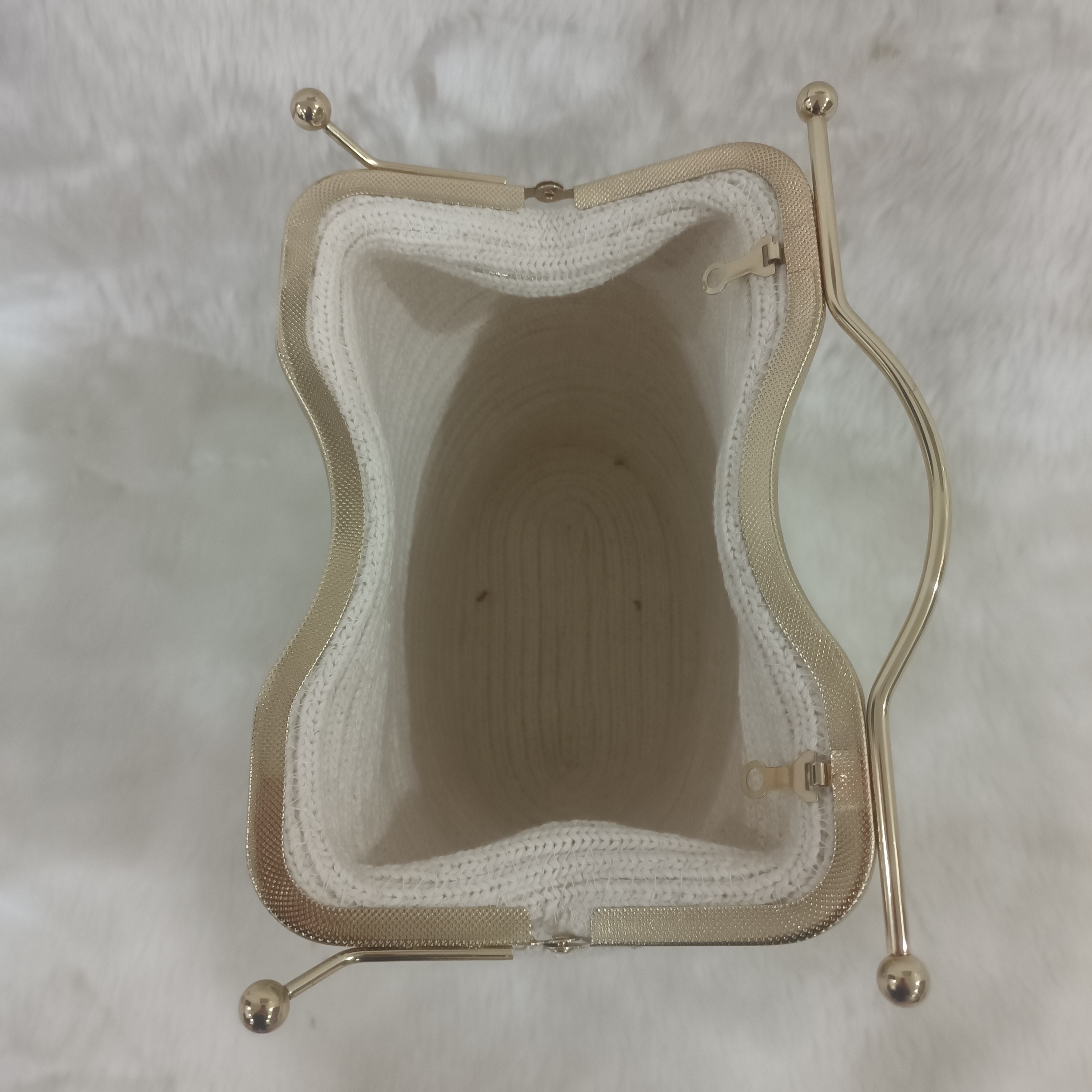 Gold metal burslu el çantası - 4