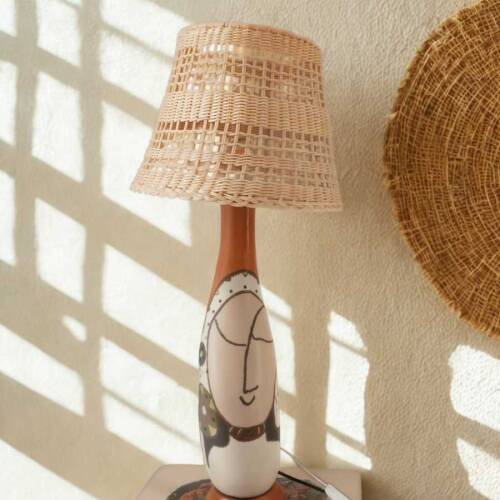 Bambu Başlıklı Su Kabağı Aydınlatma | El Yapımı Doğal Masa Lambası - Suzu.Kab