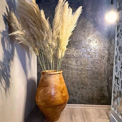 Honey | Büyük Boy Dekoratif Toprak Küp Vazo Bohem Salon Dekoru - 2