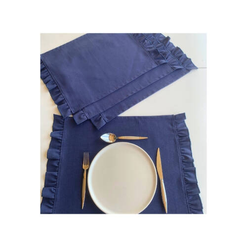 Amerikan servis İndigo Duck Keten set - Moonjy