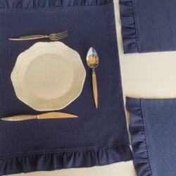 İndigo Duck Keten Amerikan servis  seti - 3