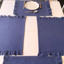 İndigo Duck Keten Amerikan servis  seti - 1