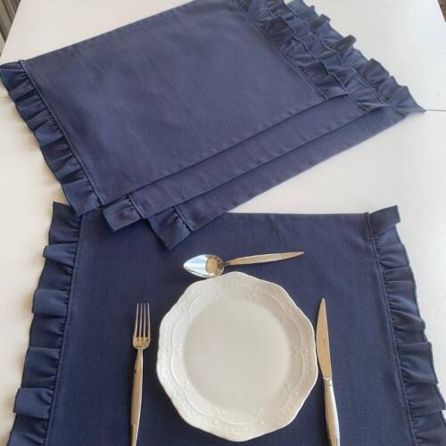 İndigo Duck Keten Amerikan servis  seti - 2