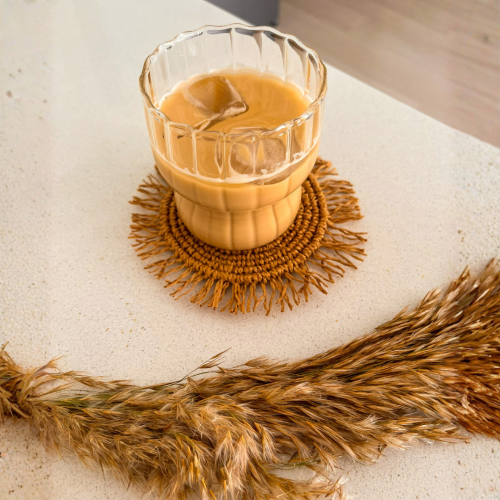 Kağıt Ip/hasır Püsküllü Yuvarlak Bardak&kupa&mum Altlığı (6 ADET) - 4