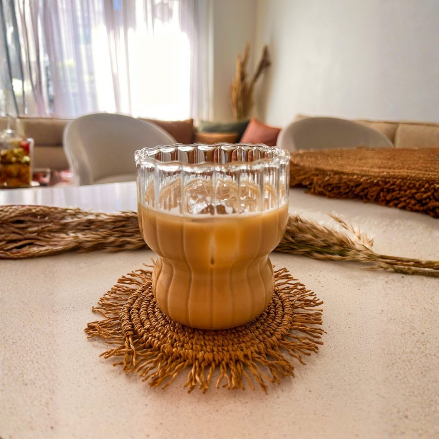 Kağıt Ip/hasır Püsküllü Yuvarlak Bardak&kupa&mum Altlığı (6 ADET) - 5