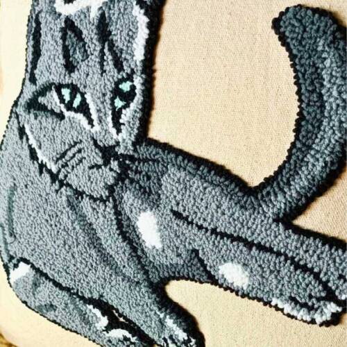 Kırlent Kılıfları  Gri Kedi - 2