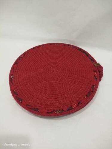 Kırmızı  Ekose Kumaş Geçişli 6lı Supla Takımı - 2