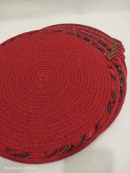 Kırmızı  Ekose Kumaş Geçişli 6lı Supla Takımı - 3