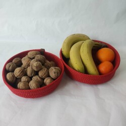 Kırmızı  Polyester 3 lü Organizer Sepet Takımı - 4