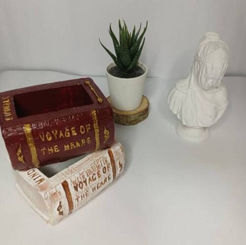 El Yapımı Dekoratif Kitap Saksı - 3