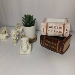 El Yapımı Dekoratif Kitap Saksı - 4