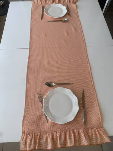 Kraş kumaş Mini pötikare 2li runner set - 2