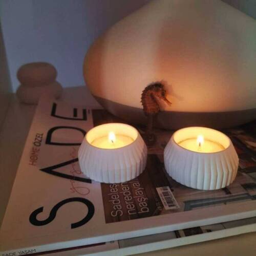 Minimal Beyaz Şamdan Mumluk