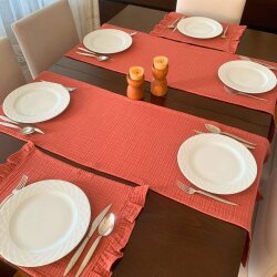 Müslin kumaş Amerikan servis, runner set - 1