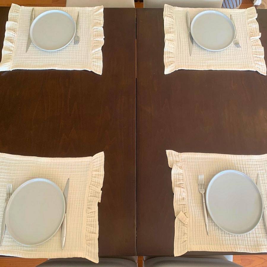 Müslin kumaş Amerikan servis, runner set - 1