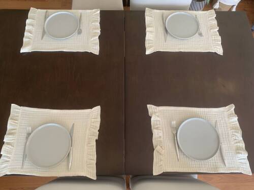 Müslin kumaş Amerikan servis, runner set - 2