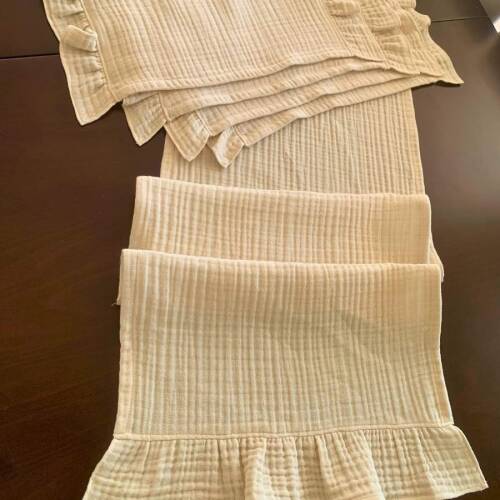 Müslin kumaş Amerikan servis, runner set - 3