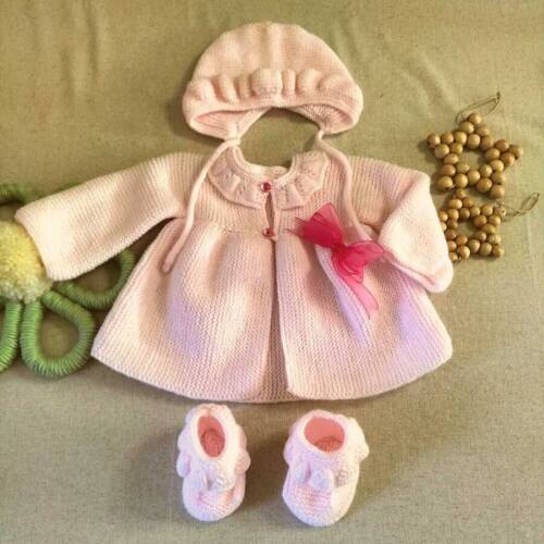 Pembe Bebek Hırka Takımı