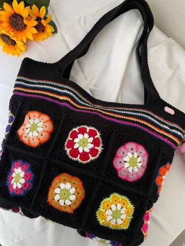 renkli motifli çanta - 3