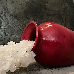 Ruby Flame | Büyük Boy El Yapımı Dekoratif Toprak Küp Vazo – Modern & Çarpıcı Salon Dekoru - 2