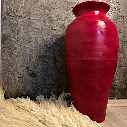 Ruby Flame | Büyük Boy El Yapımı Dekoratif Toprak Küp Vazo – Modern & Çarpıcı Salon Dekoru - 1