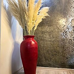 Ruby Flame | Büyük Boy El Yapımı Dekoratif Toprak Küp Vazo – Modern & Çarpıcı Salon Dekoru - 3