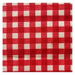 Elma Aplikeli Kırmızı Ekose Duck Keten Runner, Amerikan Servis set  - 5