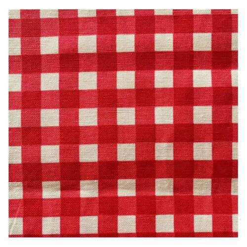 Elma Aplikeli Kırmızı Ekose Duck Keten Runner, Amerikan Servis set  - 5