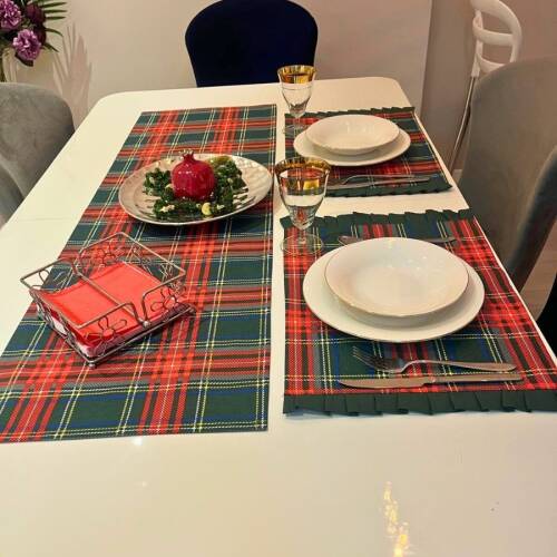 Yeşil Ekose Duck Keten Runner, Amerikan servis Seti 