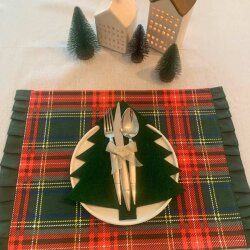 Yeşil Ekose Duck Keten Runner, Amerikan servis Seti  - 2