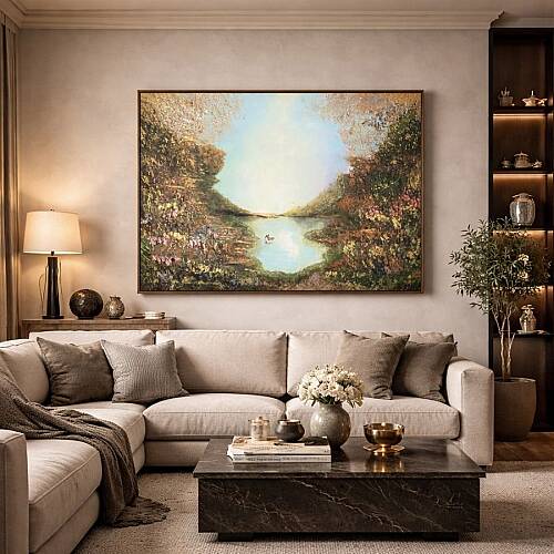 Sessizlik | El Yapımı Dokulu Manzara Tablosu – Modern & Sanatsal Duvar Dekoru