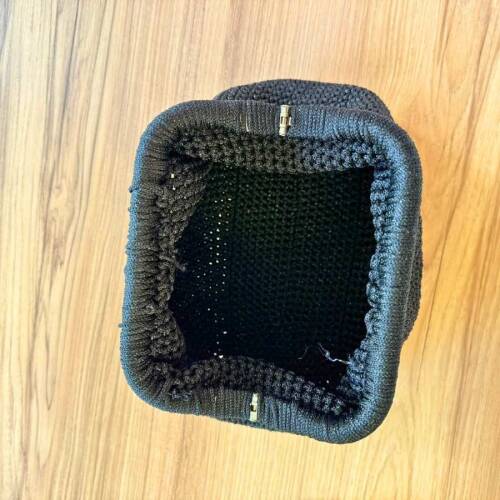 Siyah el örgüsü sentetik makrome gizli burslu clutch çanta - 3