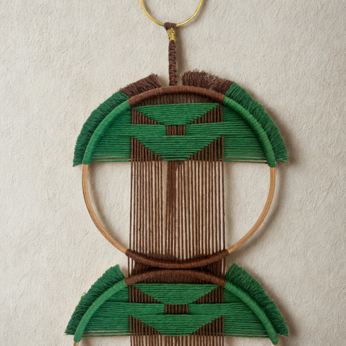 Terra Verde El Yapımı 3 lü Geometrik Duvar Süsü | Makrome Kasnak Set | Bohem Duvar Dekoru - 4