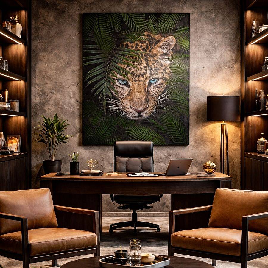 Tiger Aura | El Yapımı Dokulu Sanatsal Tablo – Güçlü & Modern Duvar Dekoru - 2