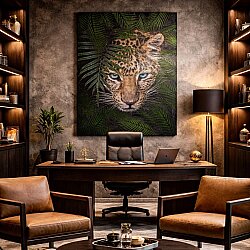 Tiger Aura | El Yapımı Dokulu Sanatsal Tablo – Güçlü & Modern Duvar Dekoru - 2