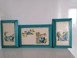 Vintage 3 lü Ahşap Tablo - 4
