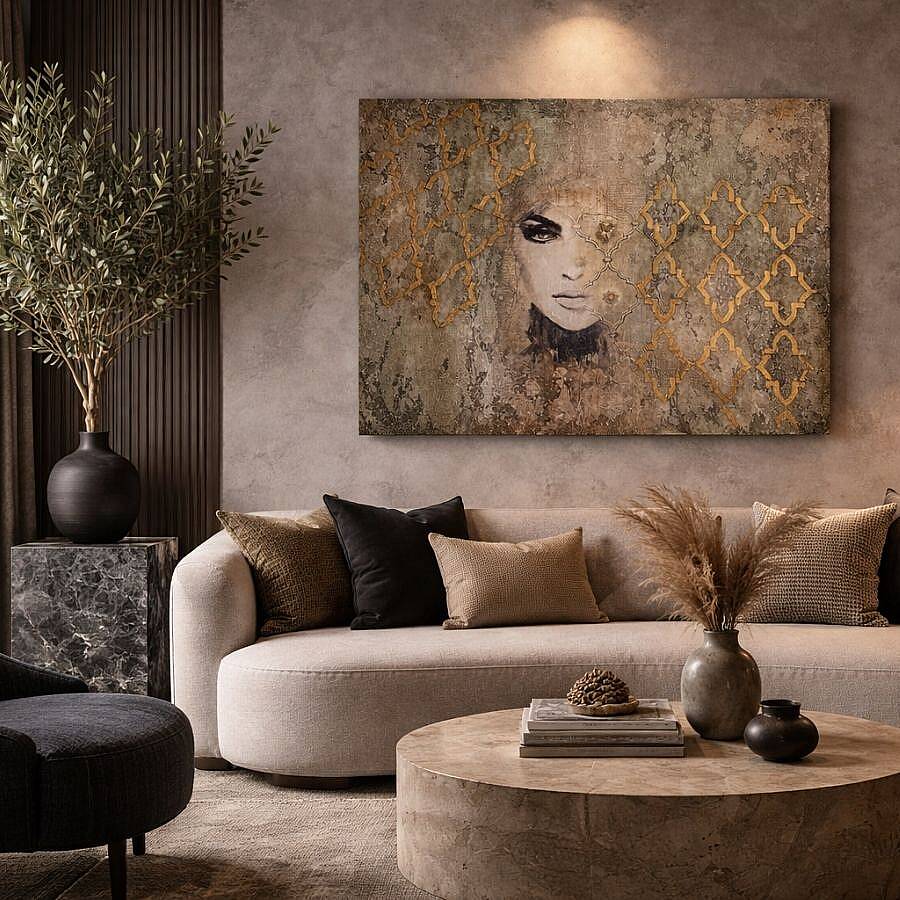 Whisper | El Yapımı Dokulu Sanatsal Tablo – Katmanlı Modern & Bohem Duvar Dekoru - 1